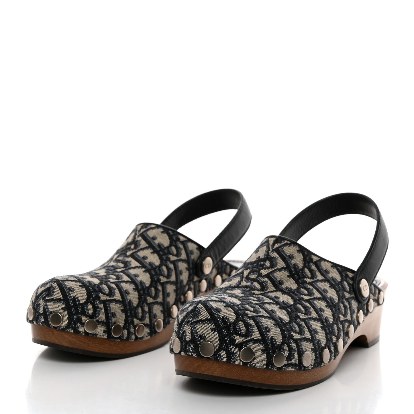 Canvas Oblique Diorquake 20mm Slingback Clogs 38 Deep Blue