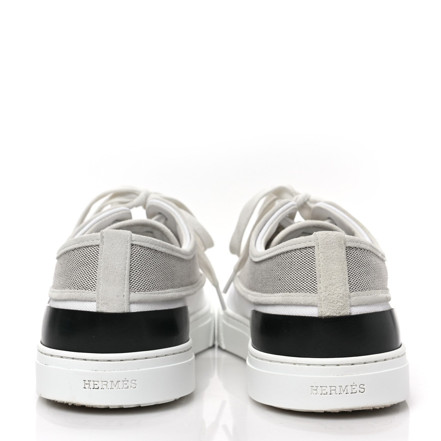 Hermes Canvas Goatskin Mens Envy Sneakers 40 Prunoir Blanc 5 of 8