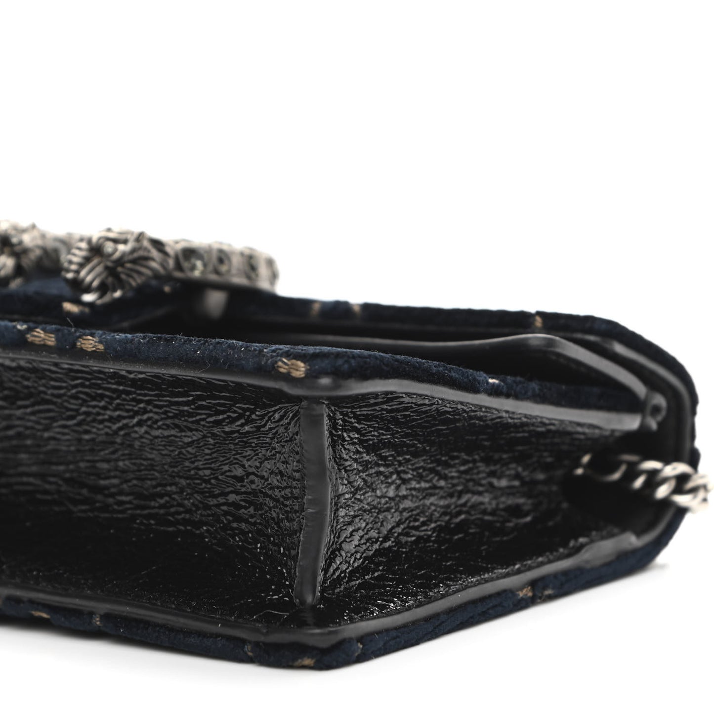 Velvet GG Monogram Super Mini Dionysus Shoulder Bag Blue Beige Black