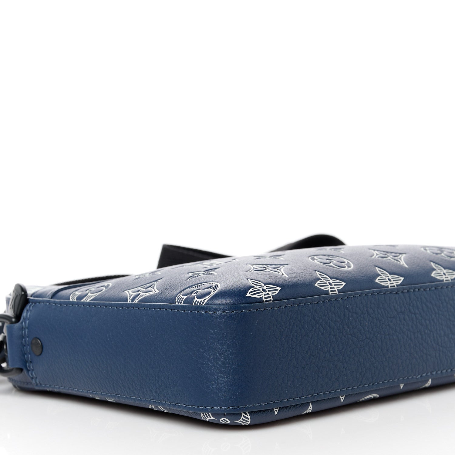 Louis Vuitton Calfskin Monogram Shadow Trio Messenger Navy White 11 of 12