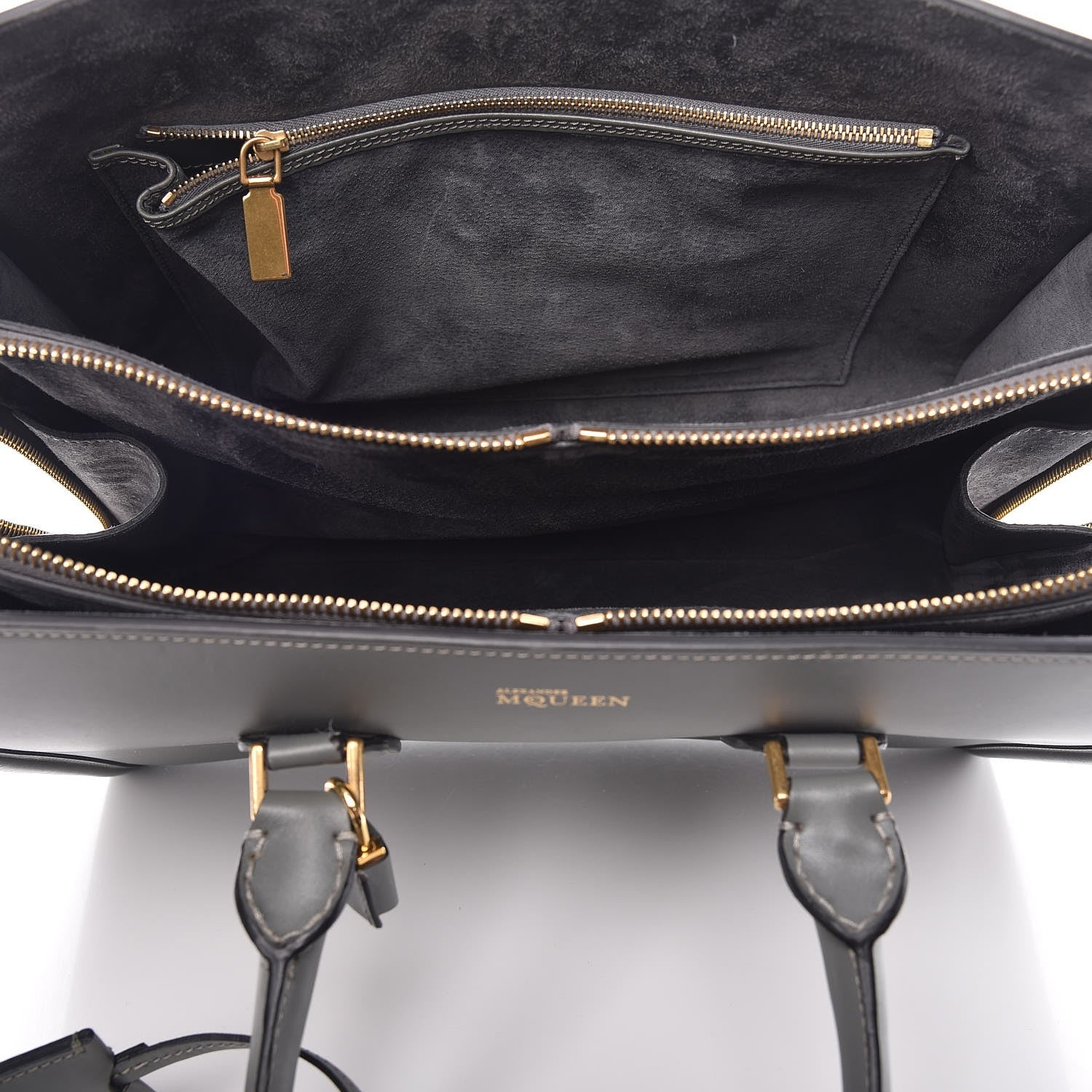 Alexander McQueen Calfskin Heroine Open Tote Grey 6 of 10