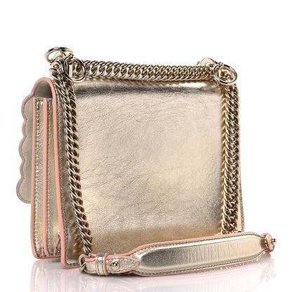 Fendi Vitello Catalan Mirror Scalloped Multi Studded Small Kan I Shoulder Bag Champagne 3 of 12
