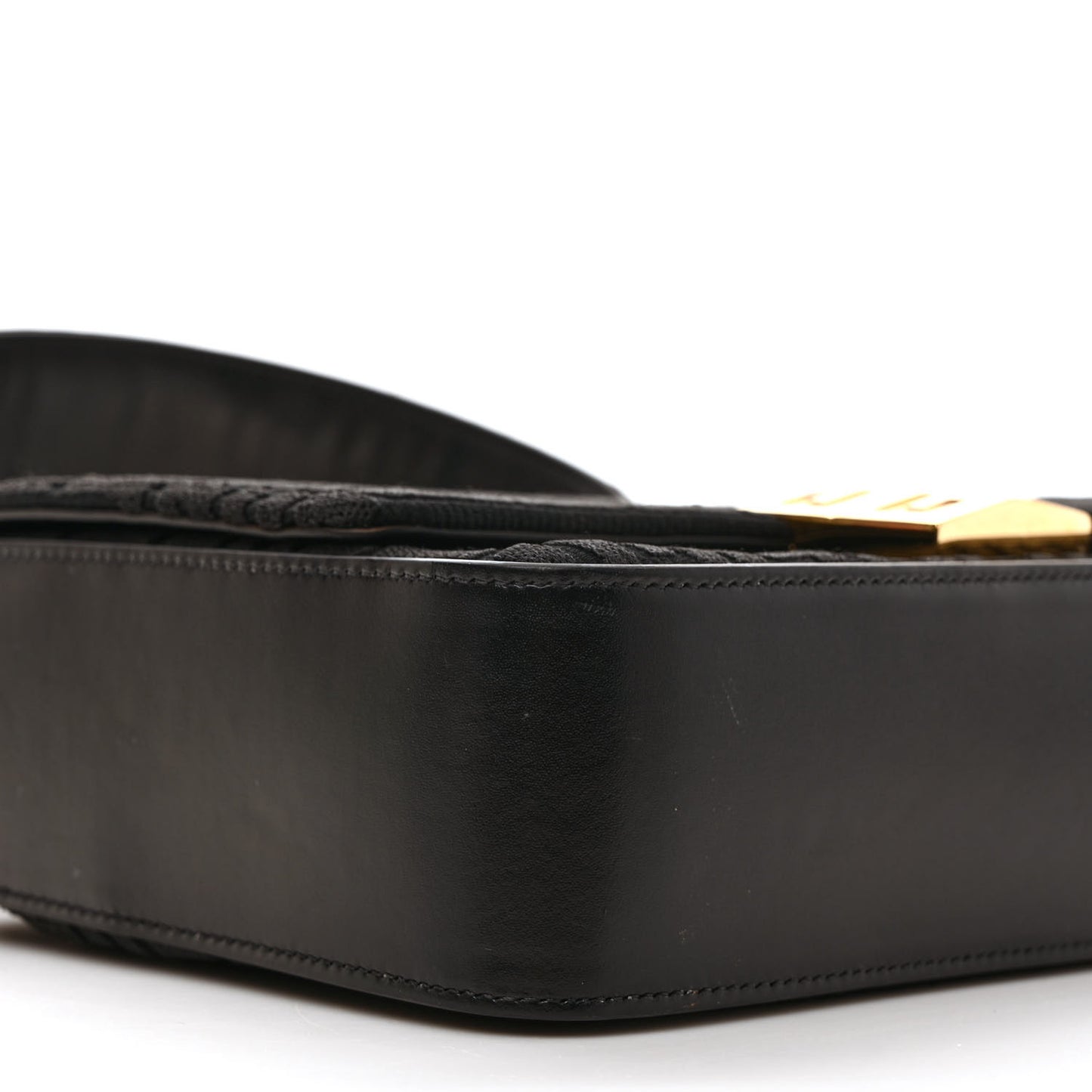 Canvas Woven Embroidered Small 4G Bag With Chain Black