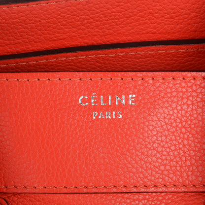 Celine Drummed Calfskin Mini Luggage Vermillion 11 of 14