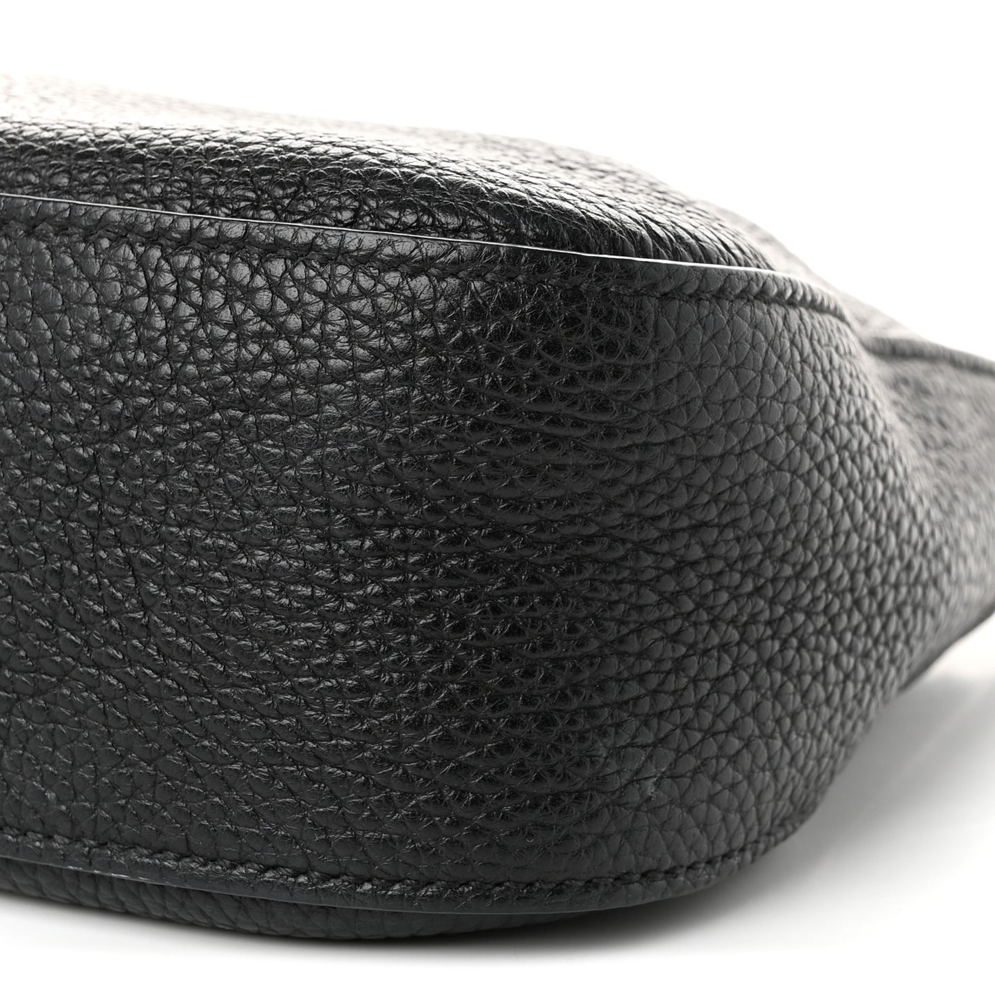 Vitello Daino Soft Zippered Hobo Shoulder Bag Black
