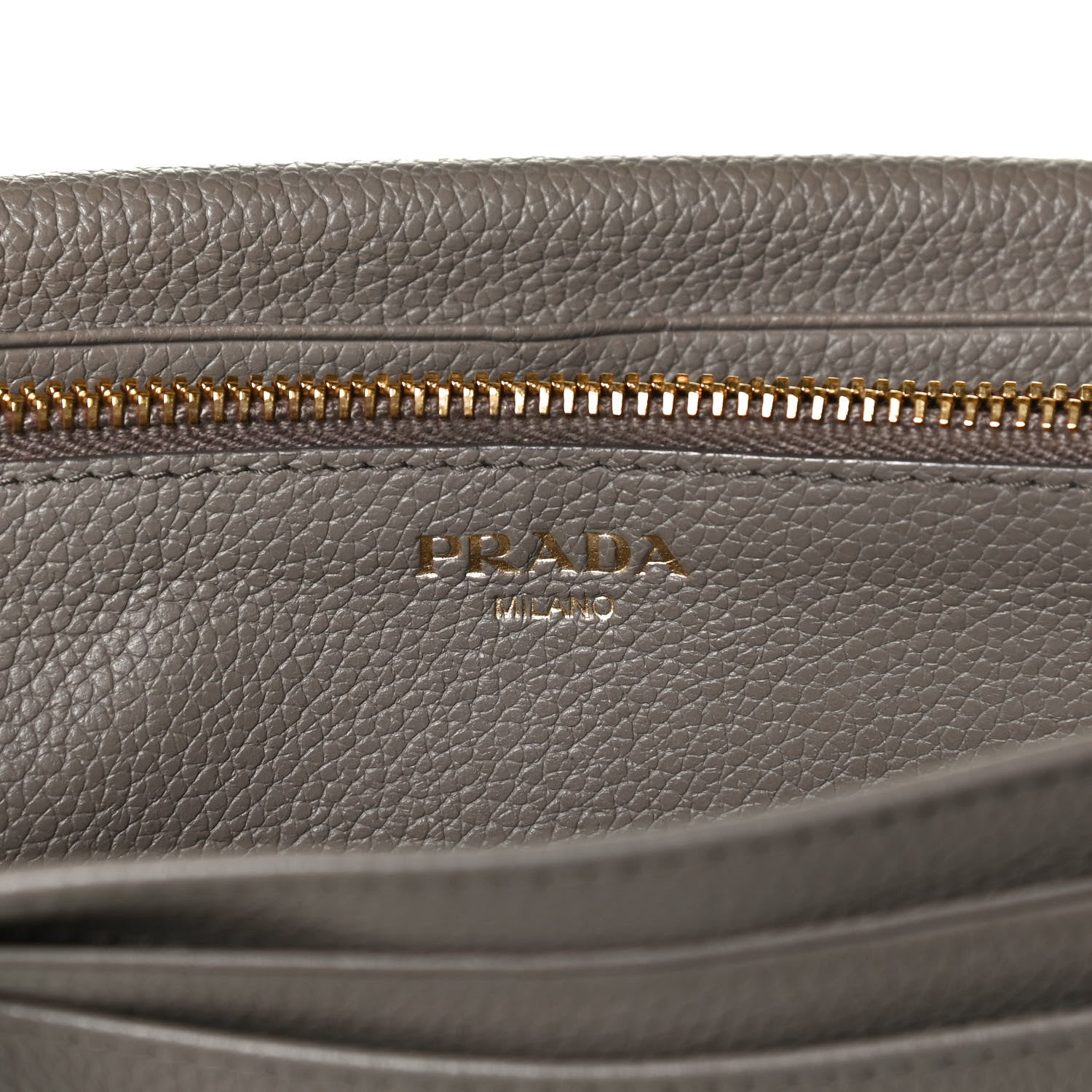 Prada Vitello Daino Metal Continental Flap Wallet Argilla 6 of 14