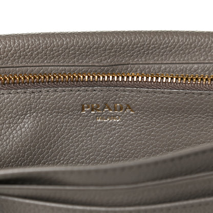 Prada Vitello Daino Metal Continental Flap Wallet Argilla 6 of 14