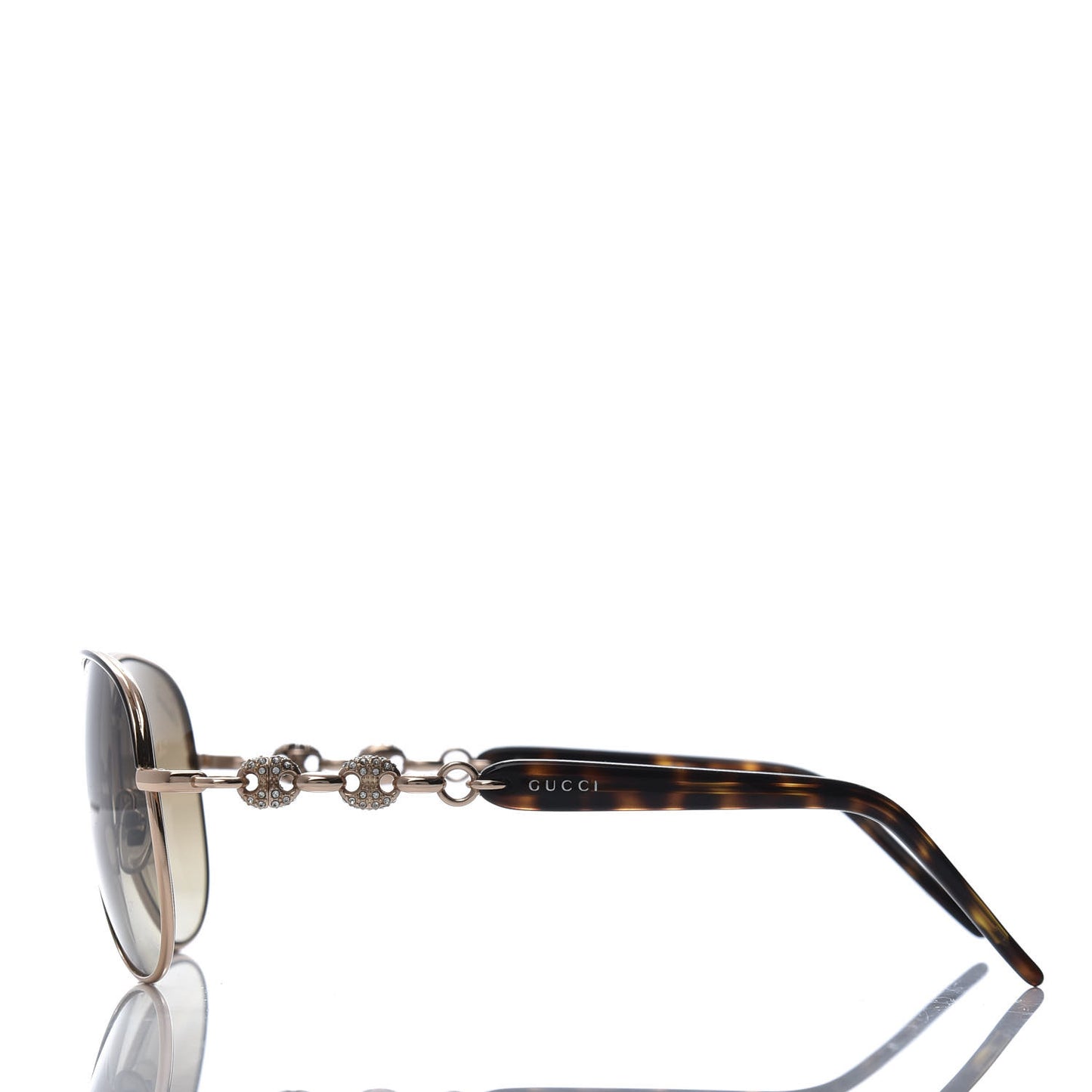 Crystal Aviator Marina Chain Sunglasses GG 4239/N/S Gold Havana