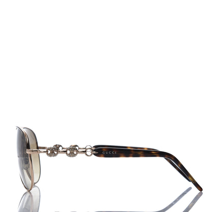 Gucci Crystal Aviator Marina Chain Sunglasses GG 4239/N/S Gold Havana 3 of 8