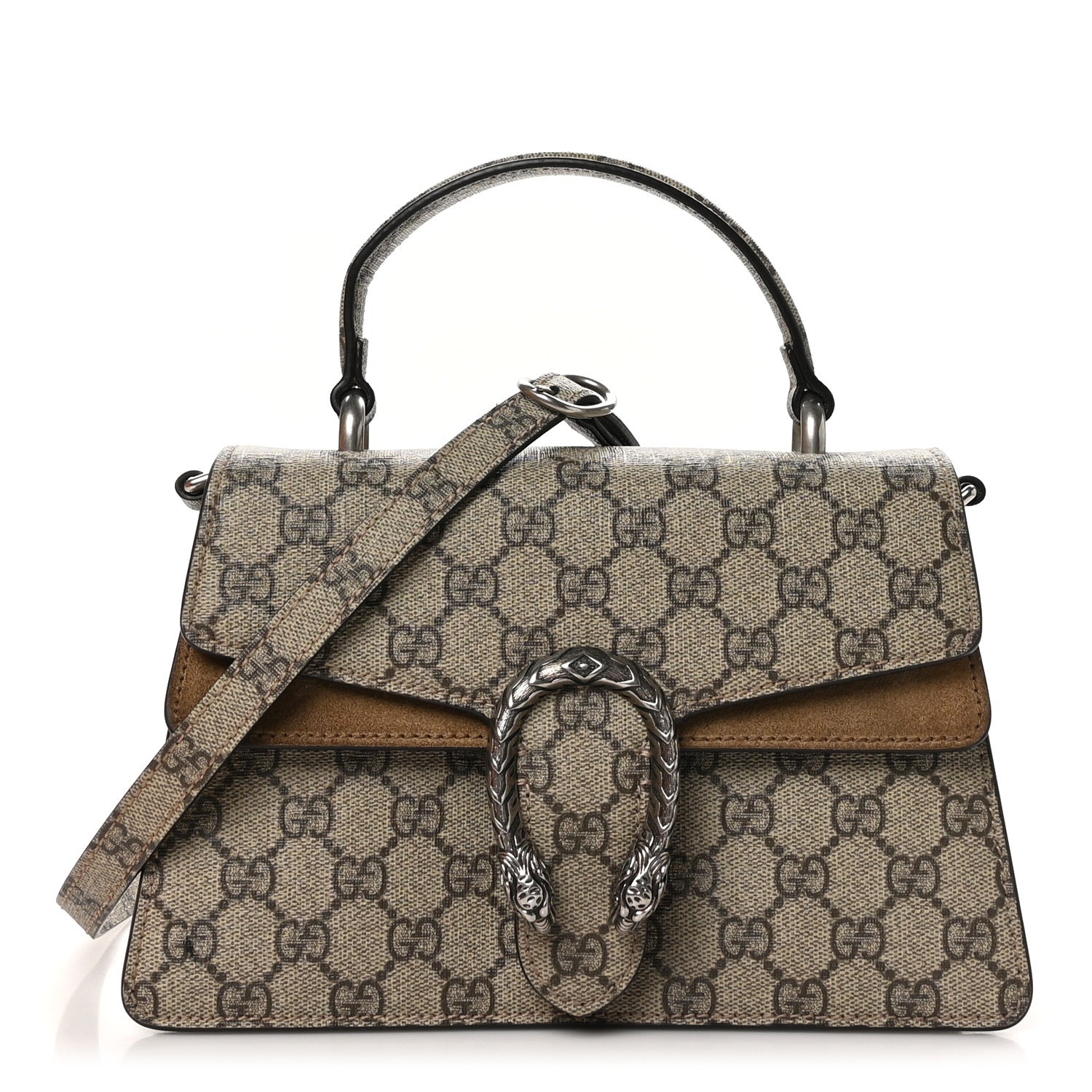 Gucci GG Supreme Monogram Small Dionysus Top Handle Bag Taupe 1 of 10