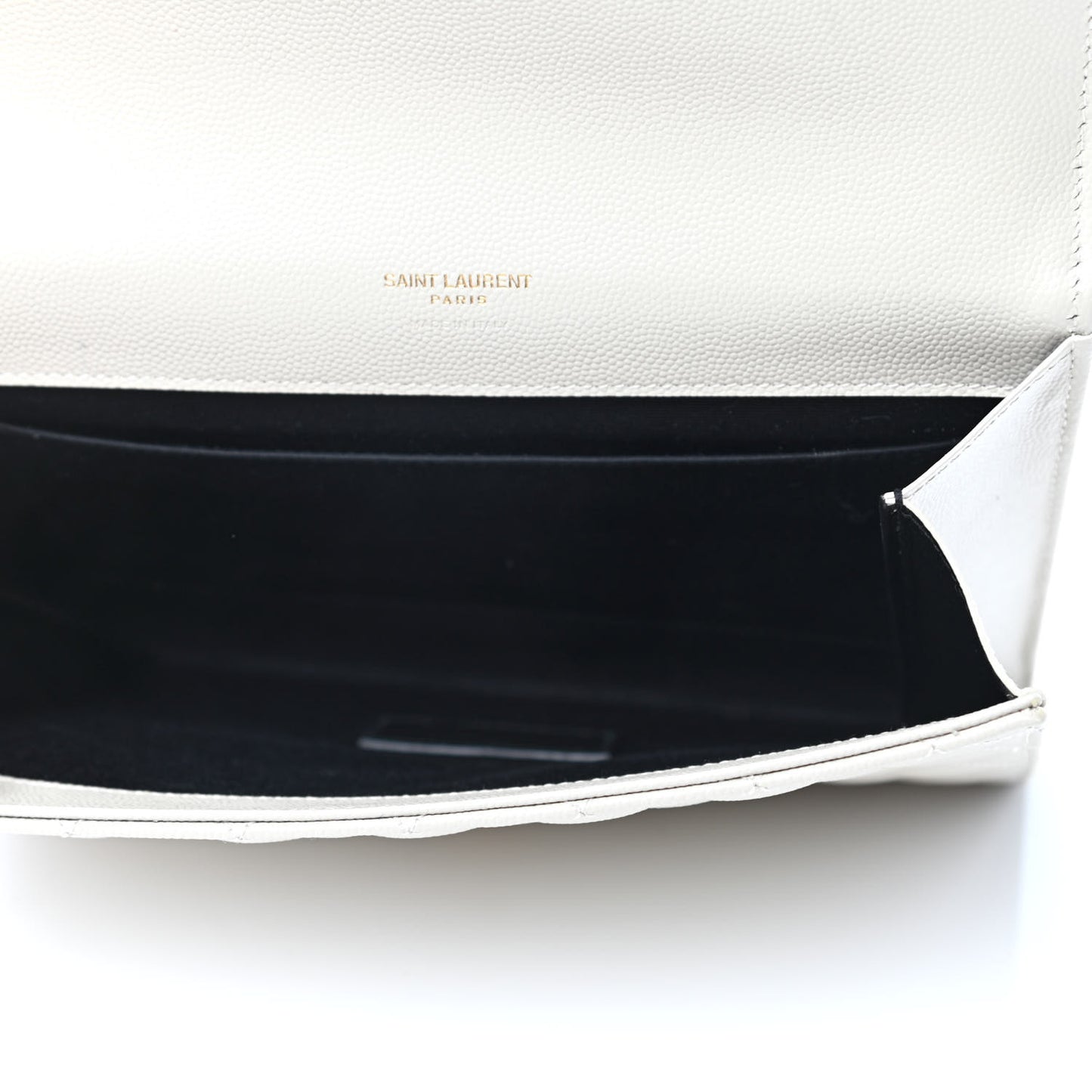 Grain De Poudre Textured Mixed Matelasse Triquilt Monogram Clutch Blanc Vintage