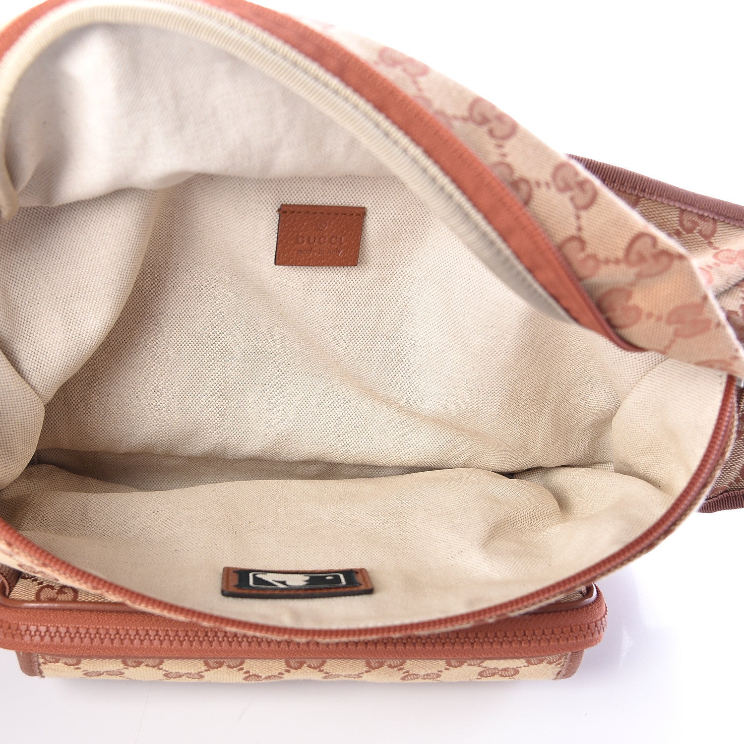 Gucci X MLB GG Monogram LA Dodgers Convertible Belt Bag Beige Ruggine Ivory 5 of 10
