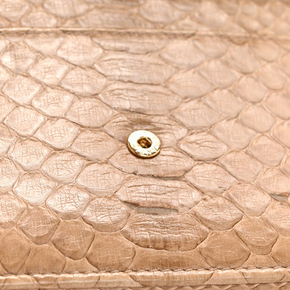 Chanel Snakeskin Wallet On Chain WOC Beige 13 of 15