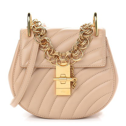 Chloe Calfskin Quilted Mini Drew Bijou Shoulder Bag Pearl Beige 1 of 9