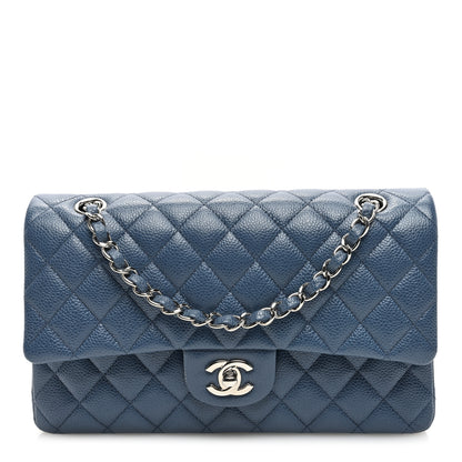 Chanel Caviar Quilted Medium Double Flap Dark Blue 1 of 10