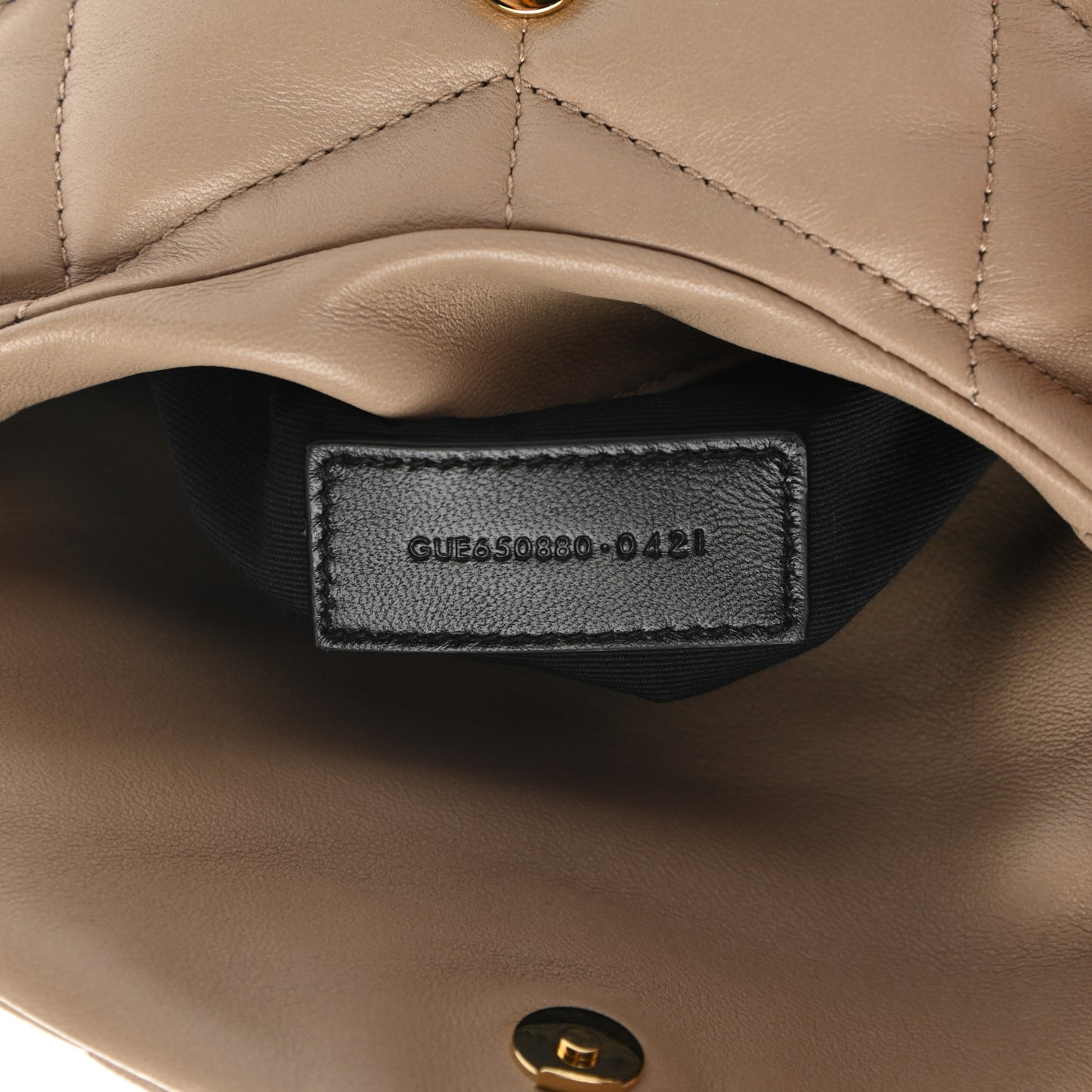 Lambskin Monogram Loulou Puffer Pouch Clutch Dark Beige