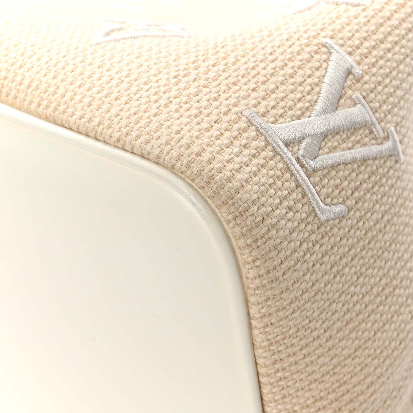 Cotton Monogram Embroidered Neonoe MM Beige White