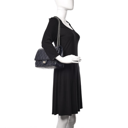 Chanel Aged Calfskin Quilted 2.55 Reissue 227 Flap Navy Blue 3 of 11
