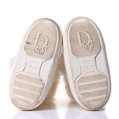 Christian Dior Canvas Calfskin Fur Womens Moon Boots 38-40 White 7 of 8