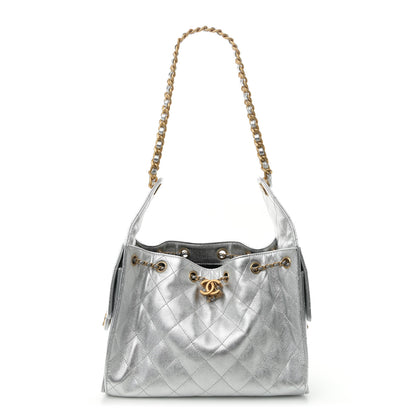 Chanel Metallic Caviar Quilted Small Chanel 25 Handbag Silver 1 of 10