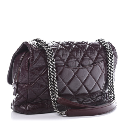 Chanel Aged Calfskin Jumbo New Portobello Flap Burgundy 3 of 16