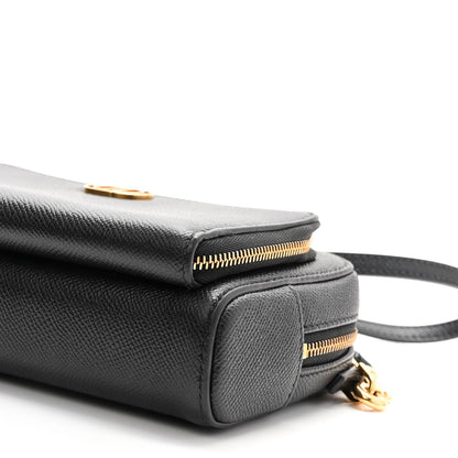 Christian Dior Grained Calfskin Caro Double Pouch Black 11 of 11