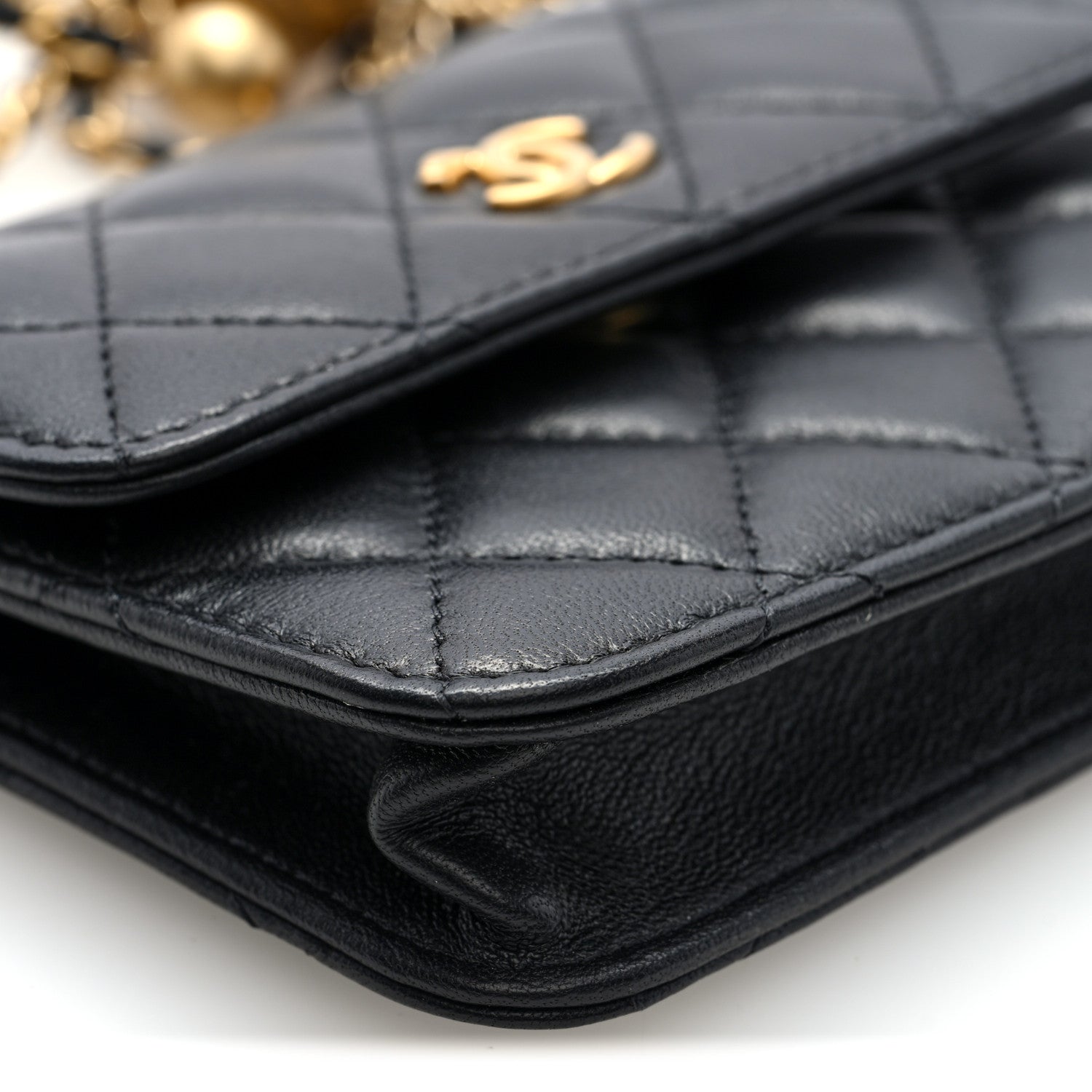 Chanel Lambskin Quilted Pearl Crush Flap With Chain Black 9 of 11