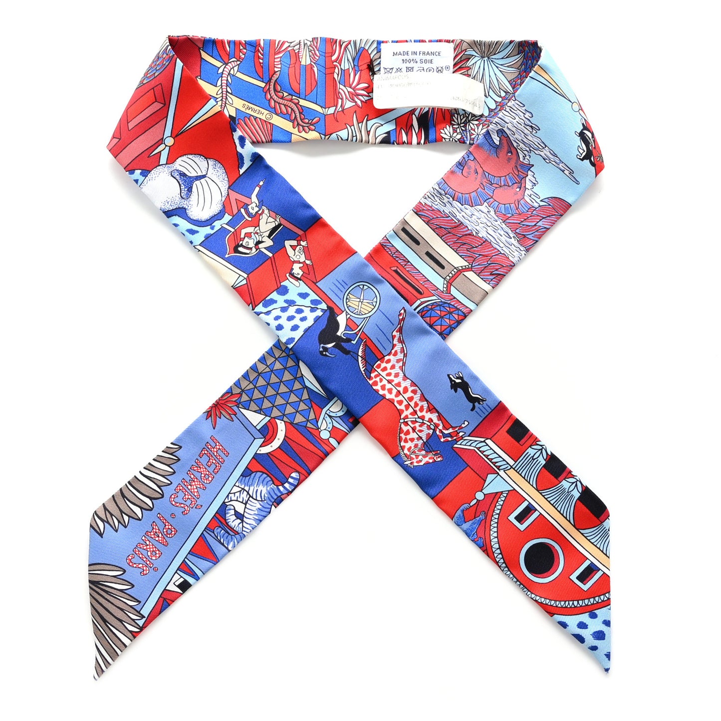 Silk Animapolis Twilly Rouge Bleu Ciel