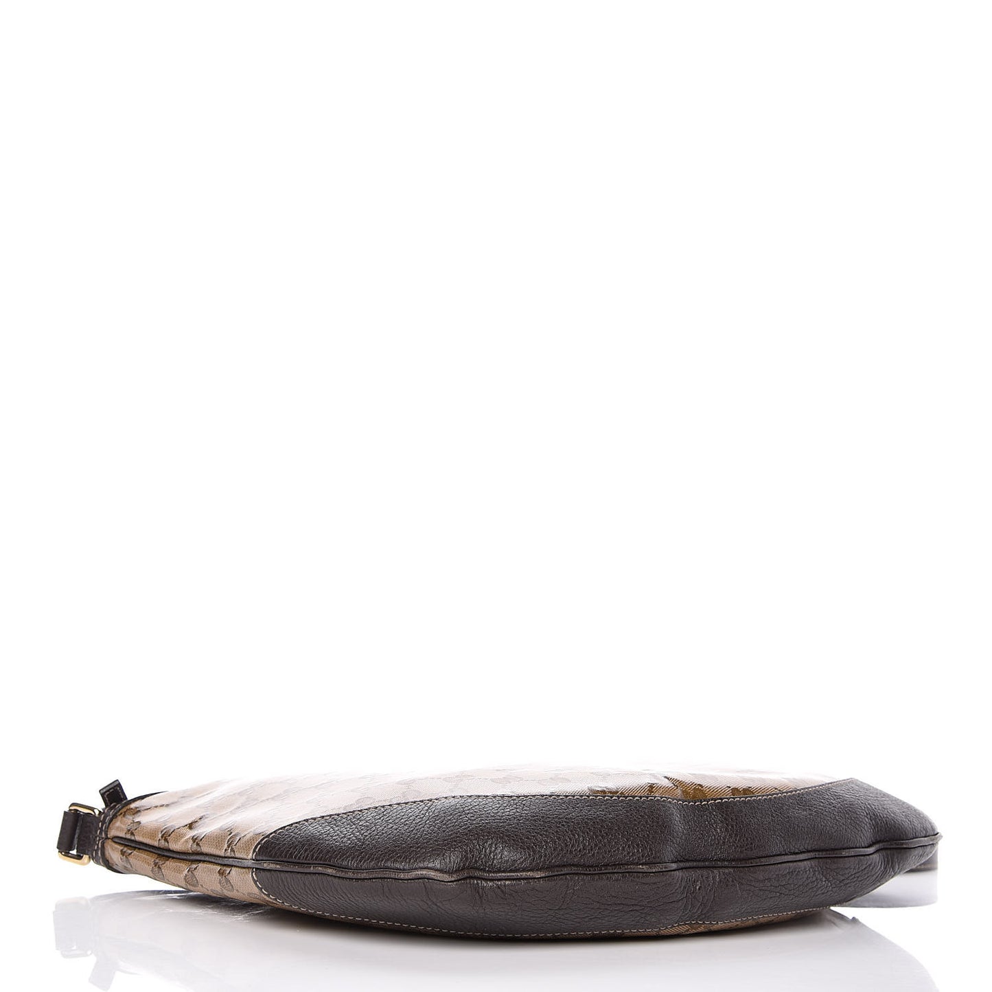Crystal Monogram Large Half Moon Hobo Dark Brown