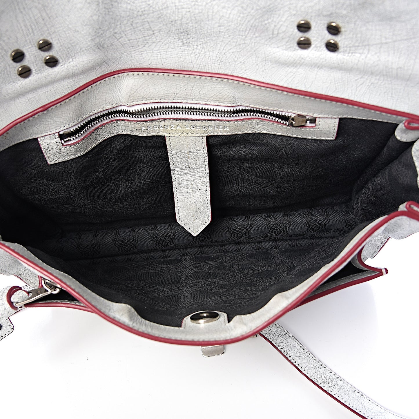 Crackle Calfskin PS1 Medium Satchel White