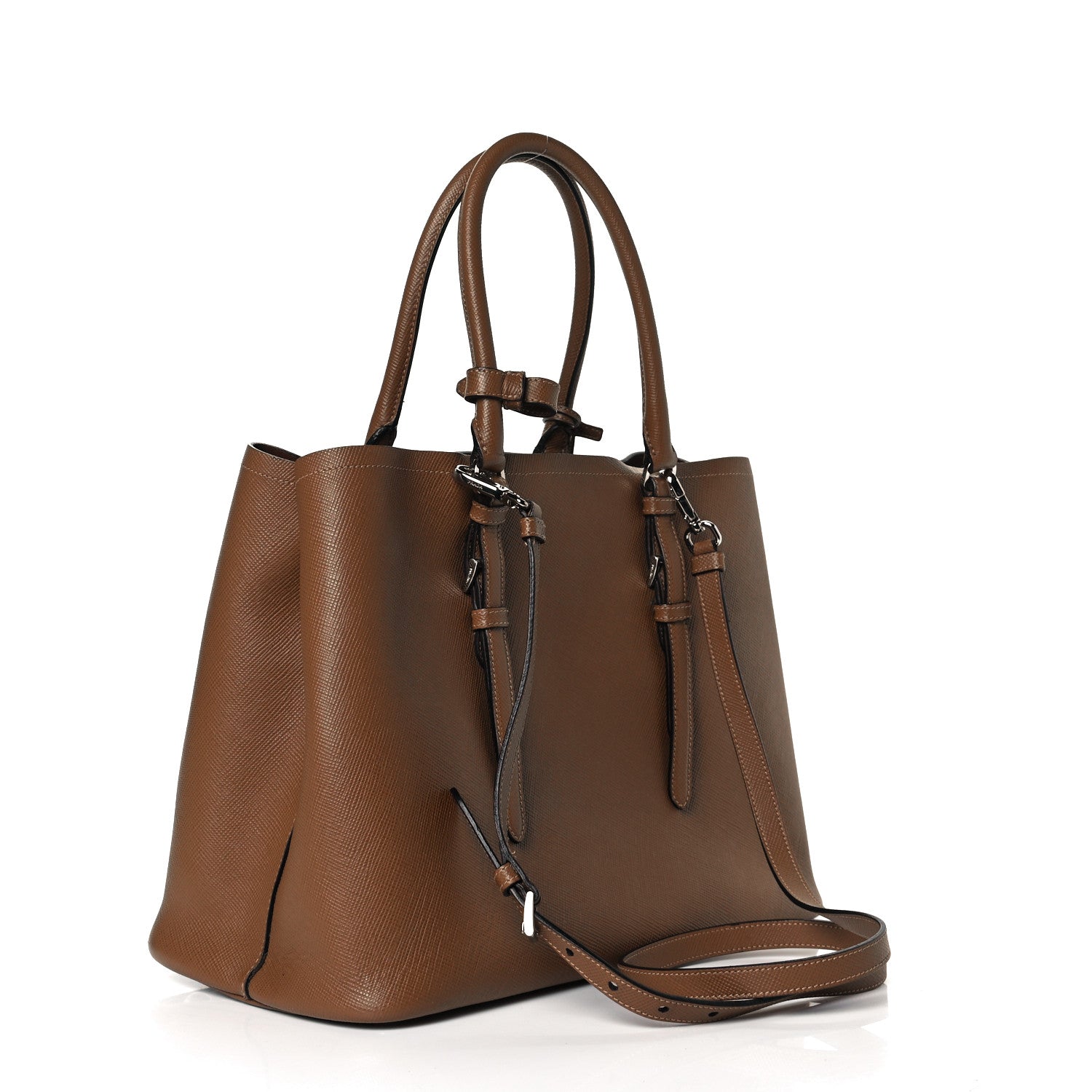 Prada Saffiano Cuir Large Double Bag Canella Cocco 3 of 8