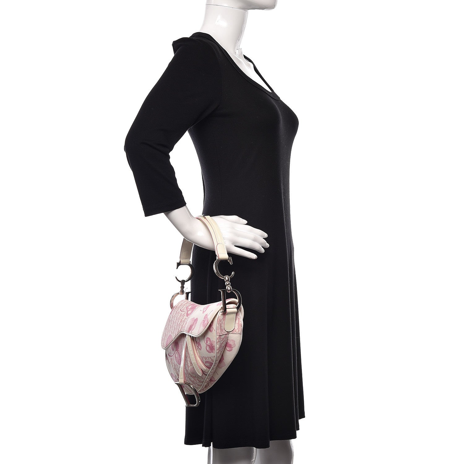 Christian Dior Monogram Floral Saddle Bag Pink 2 of 9
