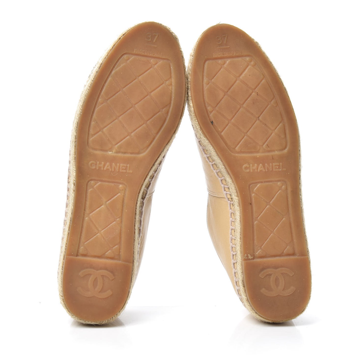 Lambskin CC Espadrilles 37 Beige Black