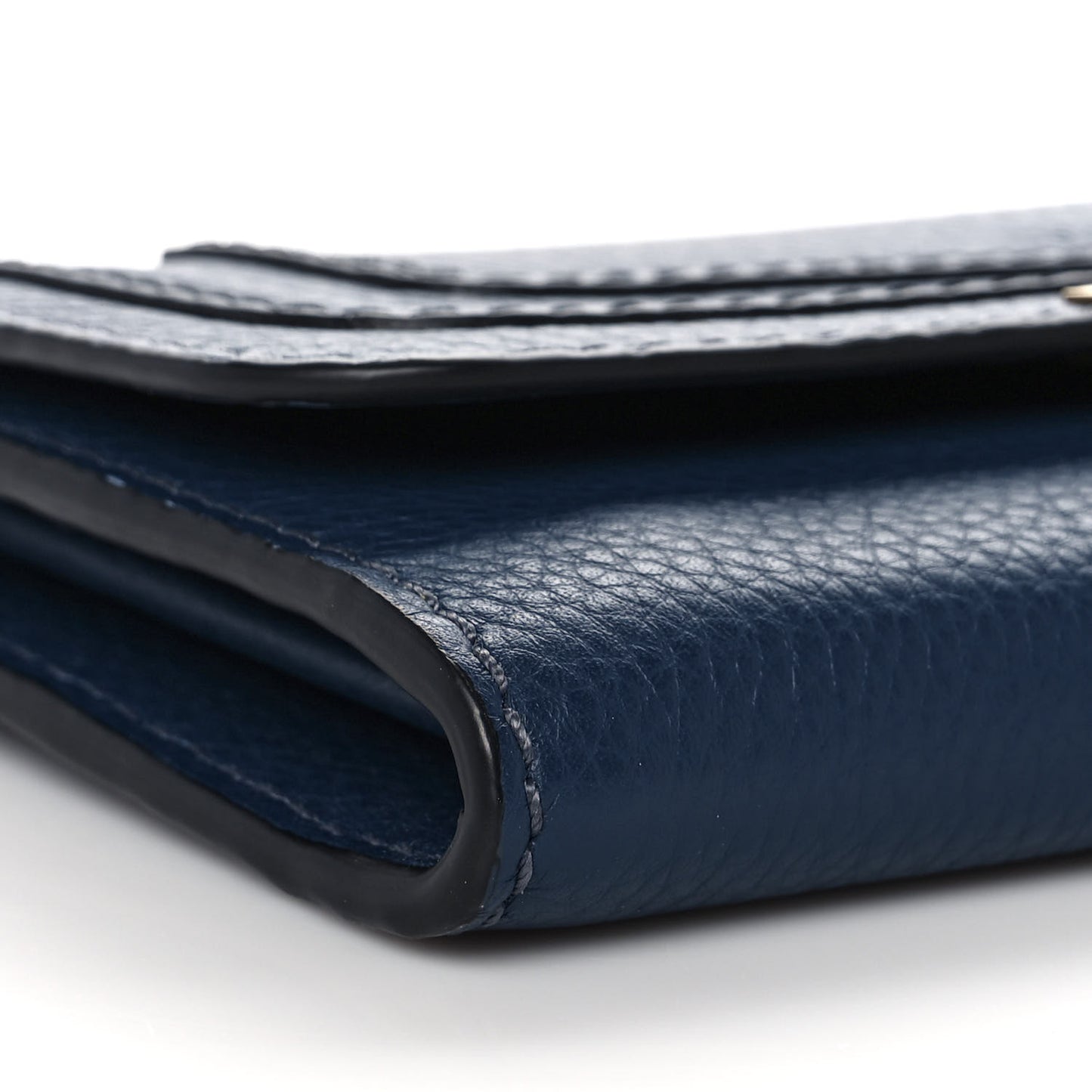 Calfskin Marcie Continental Flap Wallet Royal Navy