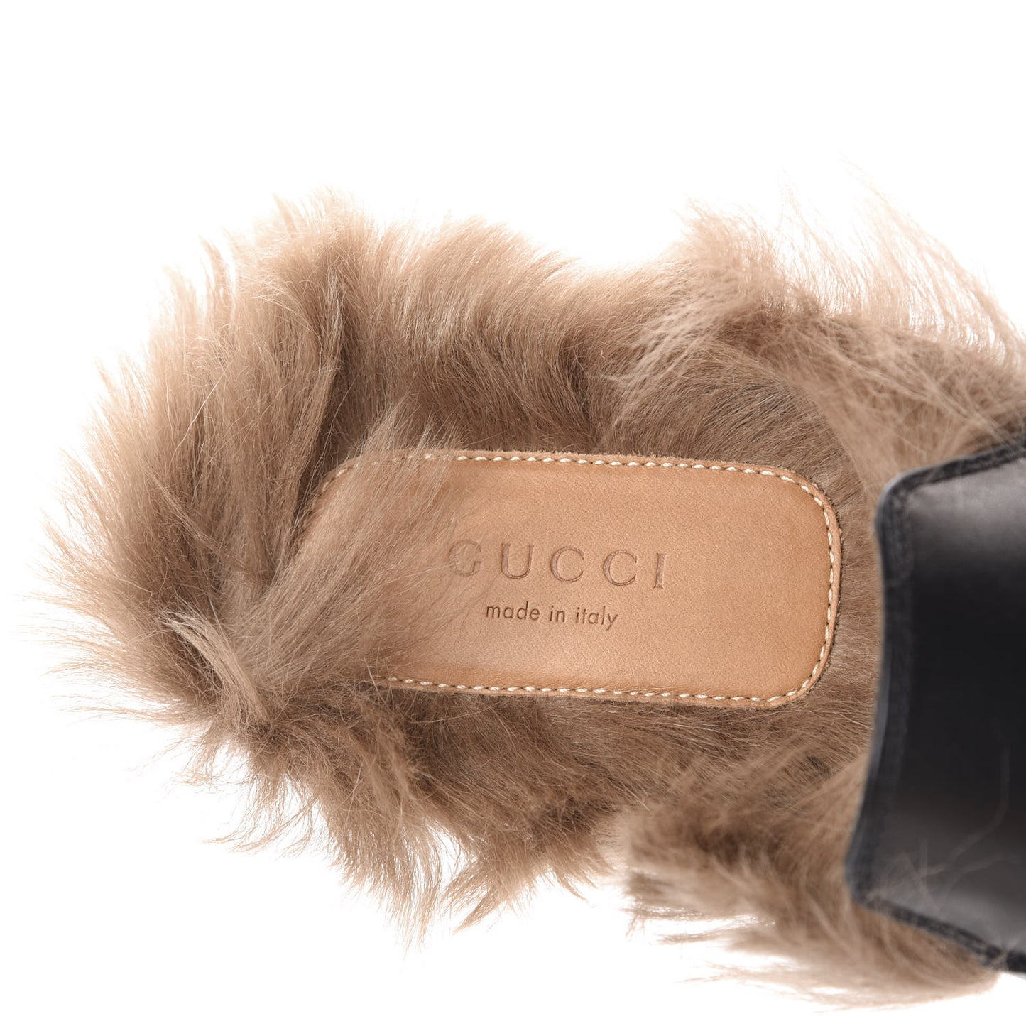 Calfskin Fur Womens Princetown Slippers 36 Black