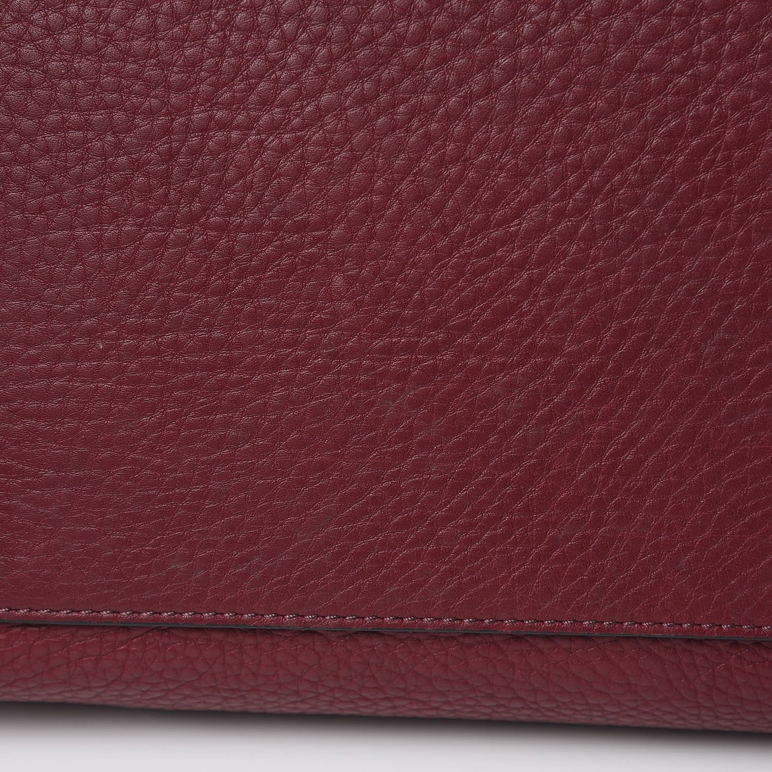 Burberry Grainy Calfskin House Check Medium Maidstone Burgundy Red 10 of 13