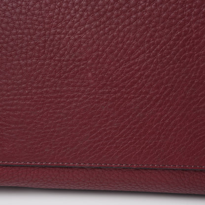 Burberry Grainy Calfskin House Check Medium Maidstone Burgundy Red 10 of 13