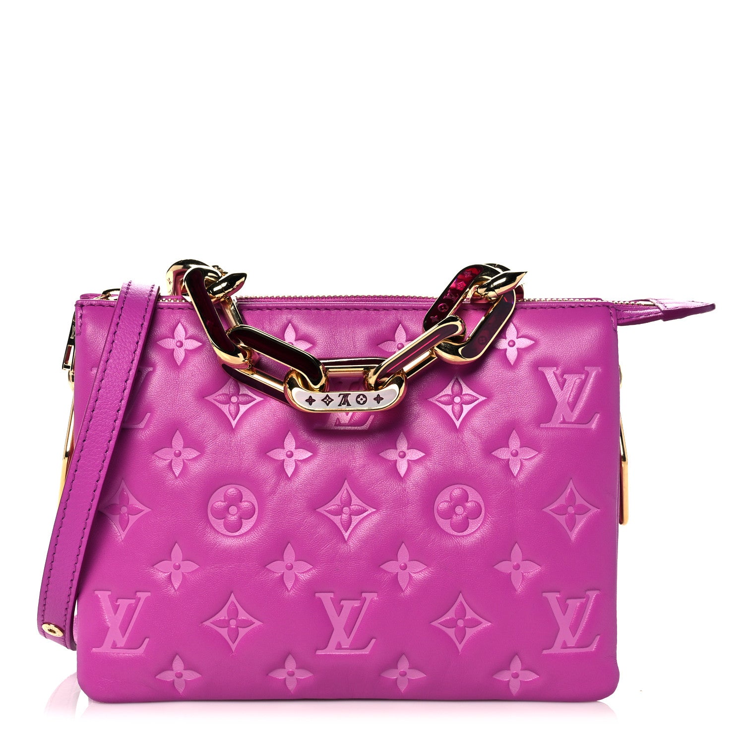 Louis Vuitton Lambskin Embossed Monogram Coussin BB Orchid 1 of 9