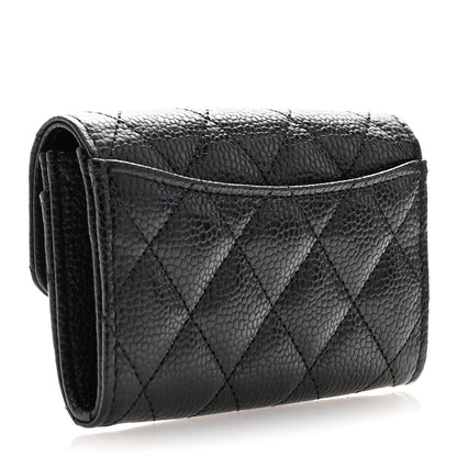 Chanel Caviar Quilted Flap Card Holder Wallet Black 3 of 9