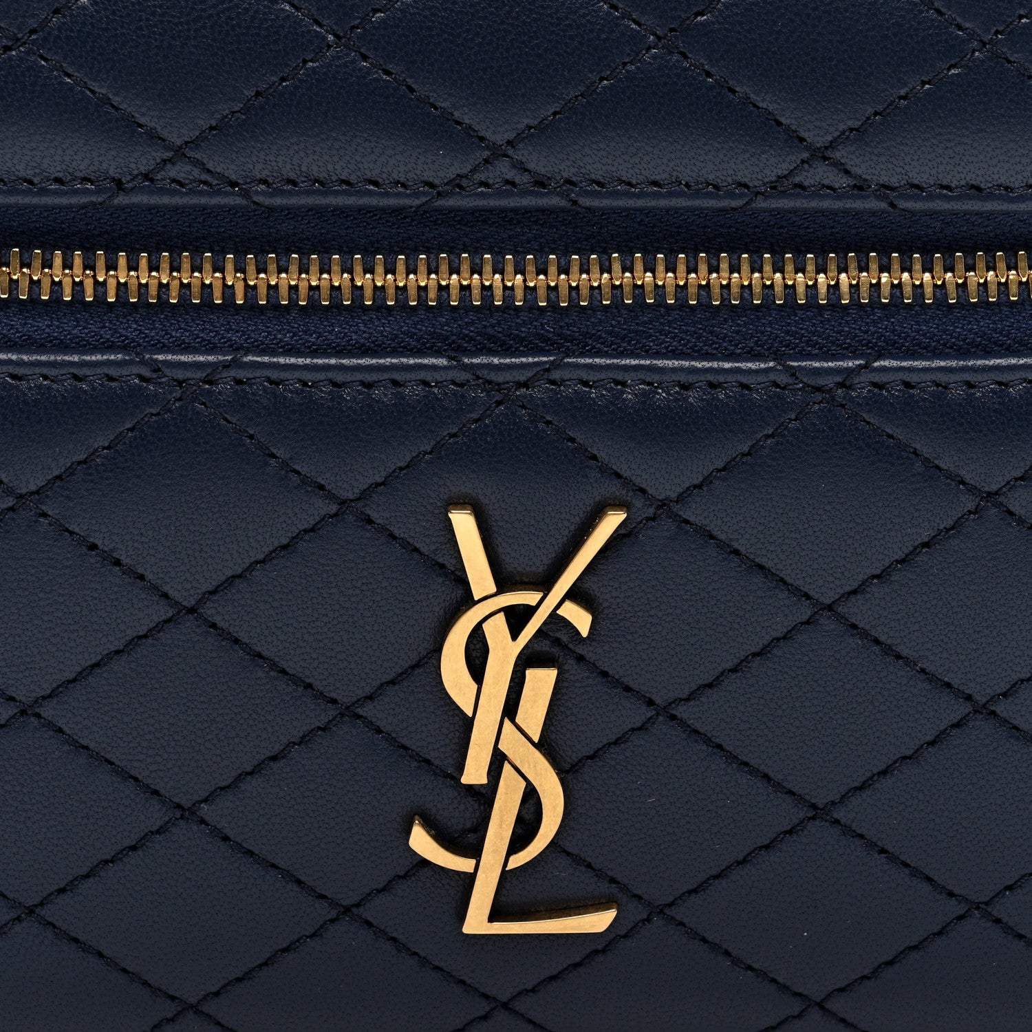 Saint Laurent Lambskin Quilted Mini Gaby Vanity Case Marine 7 of 9