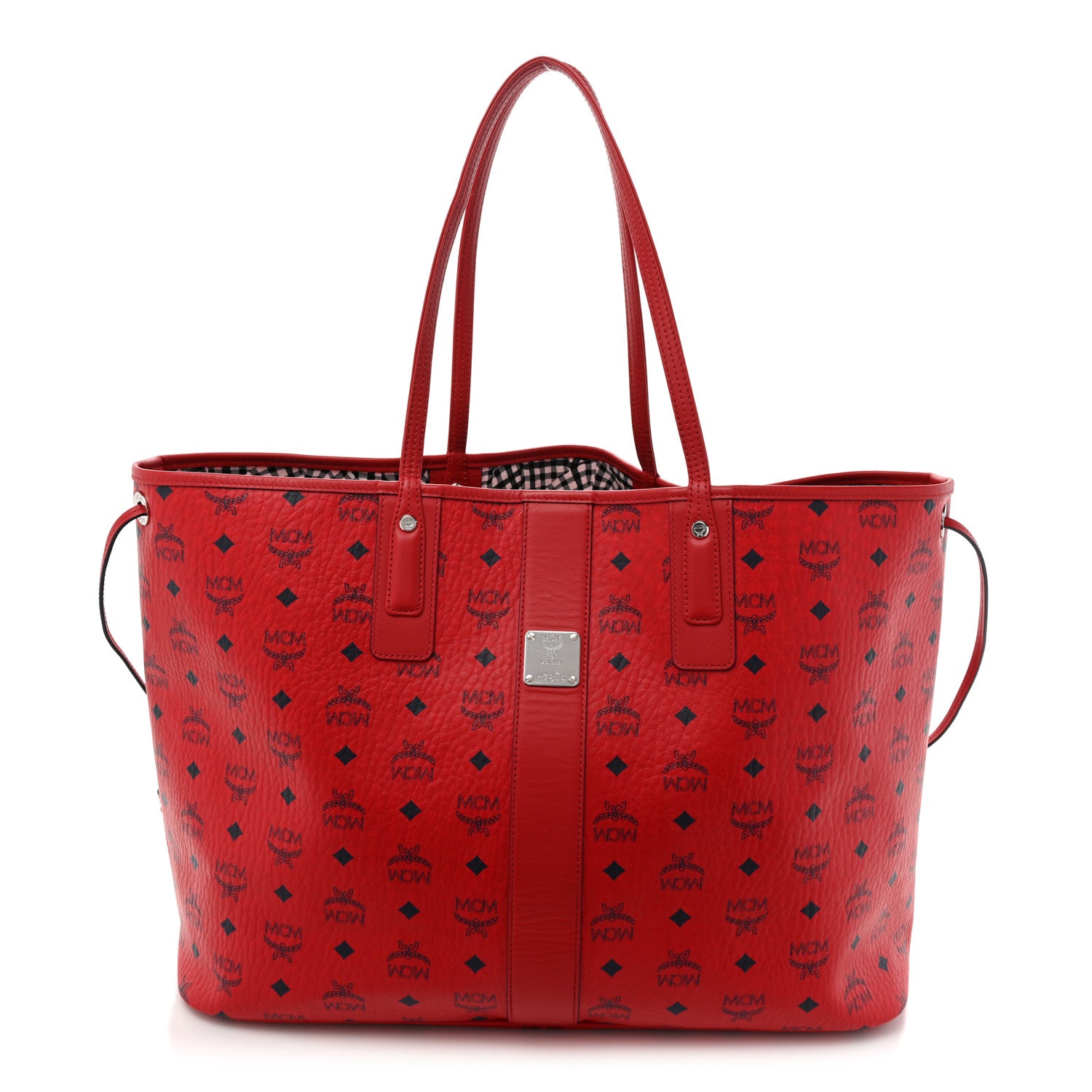 MCM Visetos Large Liz Reversible Shopper Tote Ruby Red 1 of 18