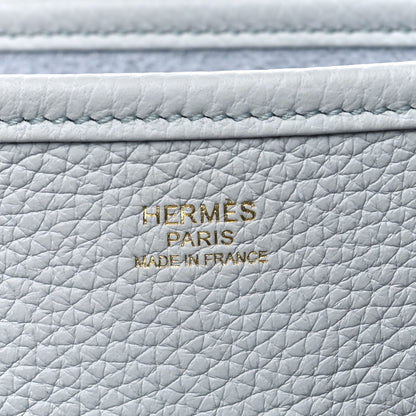Hermes Taurillon Clemence Evelyne III PM Bleu Pale 6 of 9