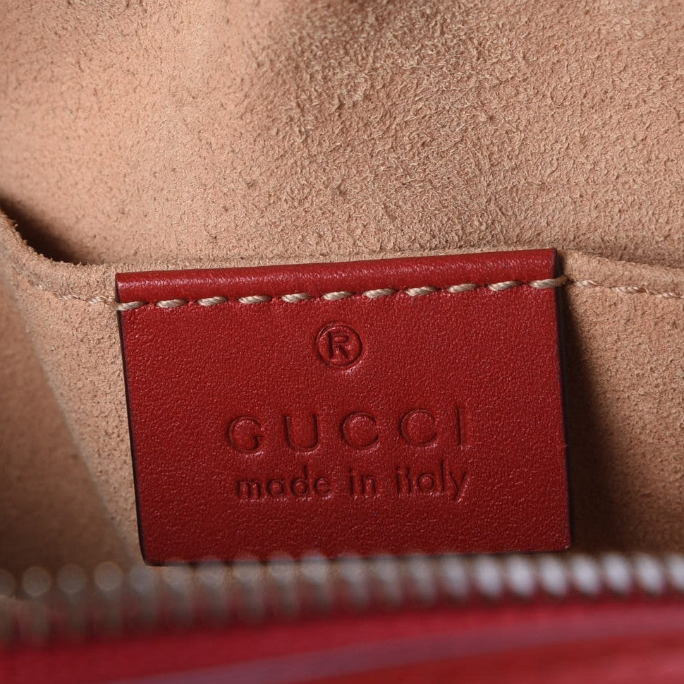 Calfskin Matelasse GG Marmont Belt Bag 85 34 Hibiscus Red