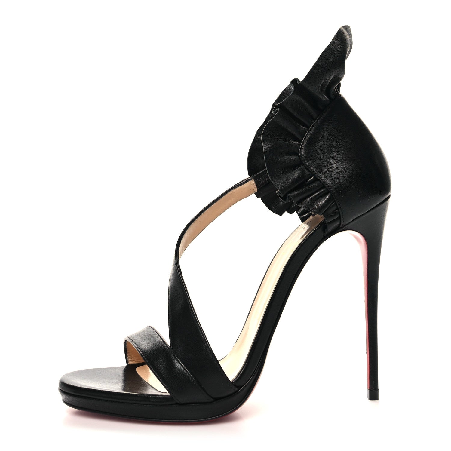 Christian Louboutin Shiny Nappa Colankle 100 Sandals 39 Black 1 of 7