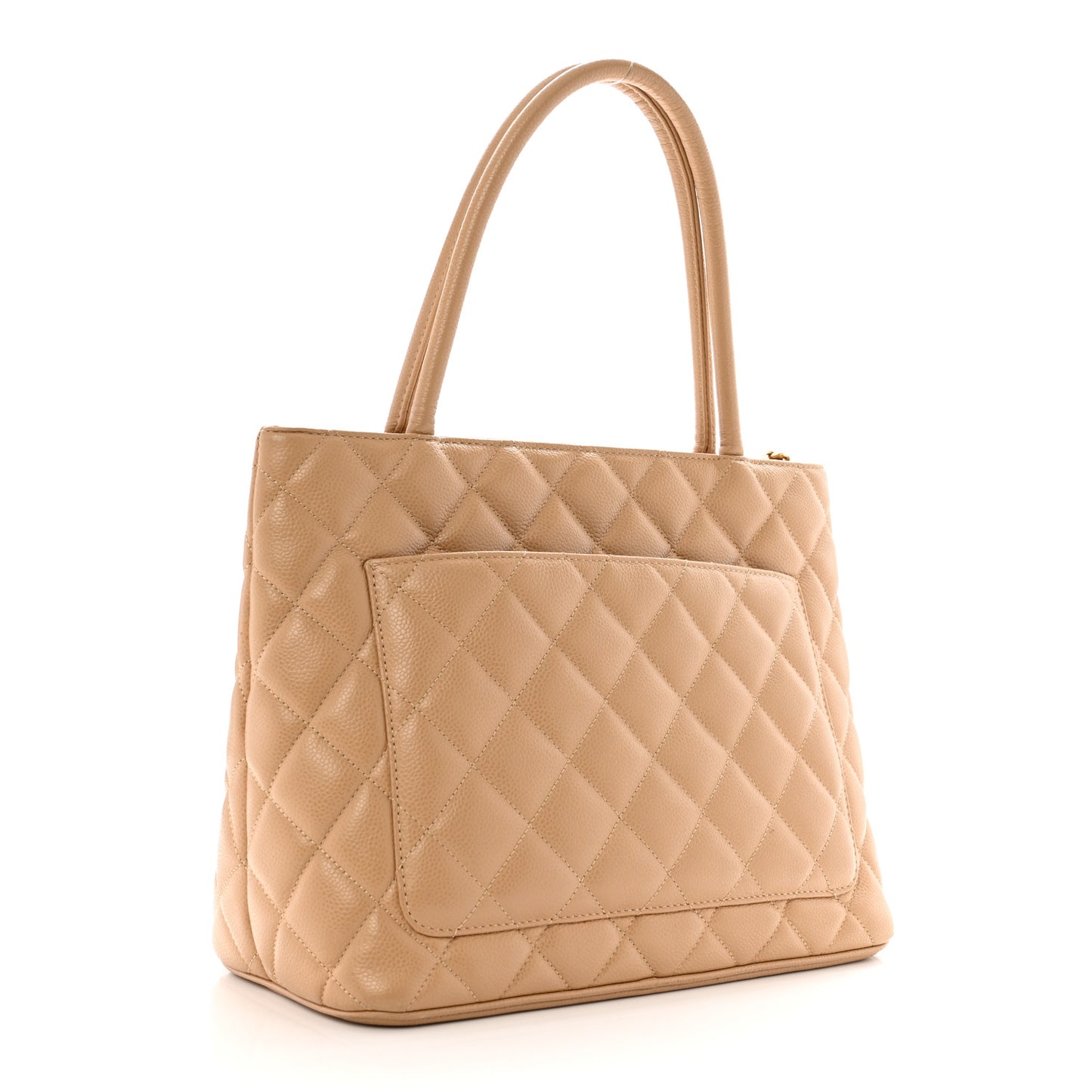 Caviar Quilted Medallion Tote Beige