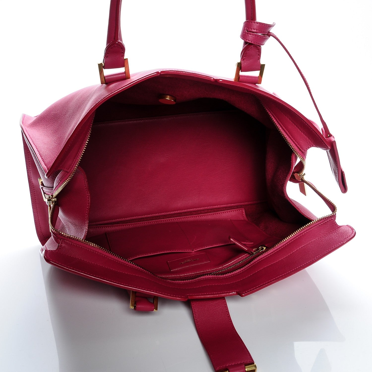 Saint Laurent Calfskin Medium Classic Y Cabas Fuchsia 5 of 9