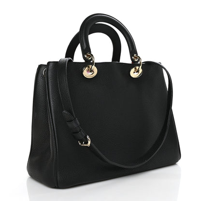 Christian Dior Bullcalf Medium Diorissimo Tote Black Rose Indien 4 of 9