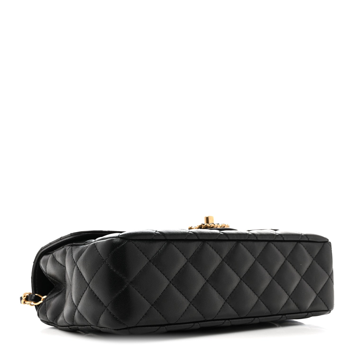 Chanel Lambskin Quilted Small Strass On Top Flap Bag Black 4 of 11