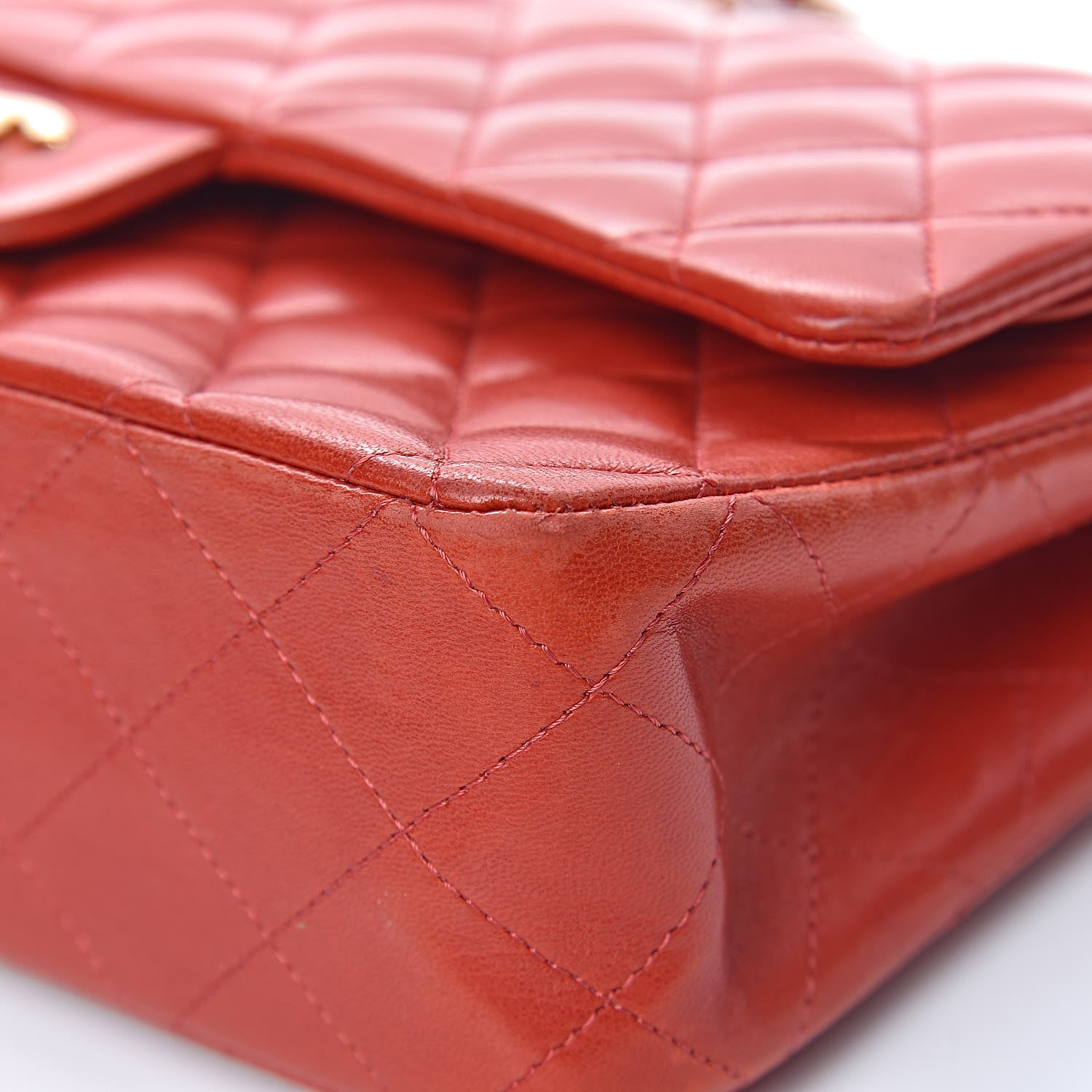 Chanel Lambskin Quilted Medium Double Flap Red 18 of 22