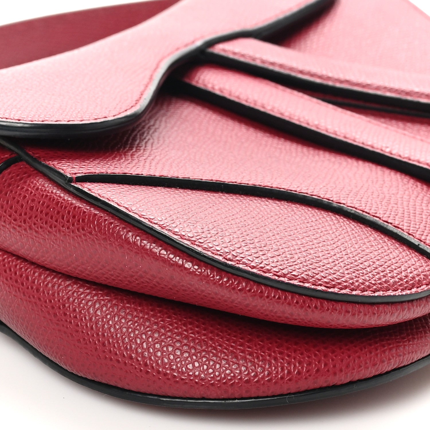 Christian Dior Grained Calfskin Mini Saddle Bag Red 8 of 9